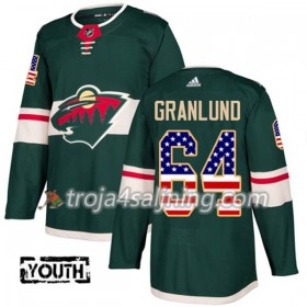 Minnesota Wild tröja Mikael Granlund 64 Adidas 2017-2018 Grön USA Flag Fashion Authentic - NHL Tröjor Barn